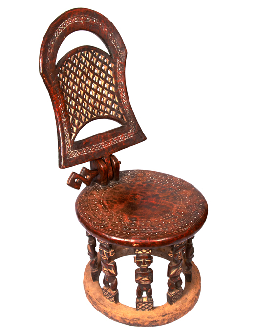 Kamba Gallery will be offering this early 20th-century Namji Chair from Cameroon, priced at £2,500 ($4,150) at the Tribal Art London fair. Image courtesy Kamba Gallery and Tribal Art London.
